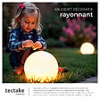 TECTAKE - Lampe boule LUMINOUS GLOBE avec ampoule LED et télécommande blanc - vignette