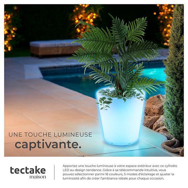 TECTAKE - Cylindre lumineux blanc - large