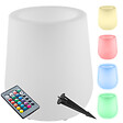 TECTAKE - Pot de fleurs LED LUMINOUS CURVE POT avec télécommande incluse blanc - vignette
