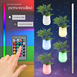 TECTAKE - Pot de fleurs LED LUMINOUS CURVE POT avec télécommande incluse blanc - vignette