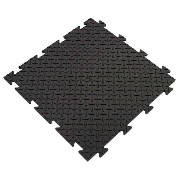 INTEC - Pack de 10 Dalles PVC Clipsables Noires 50x50 cm Antidérapantes - Revêtement de Sol Garage, Atelier INTEC - large