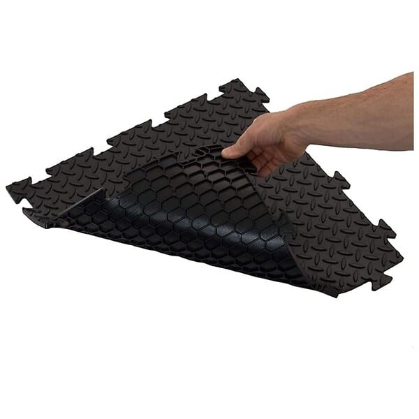 INTEC - Pack de 10 Dalles PVC Clipsables Noires 50x50 cm Antidérapantes - Revêtement de Sol Garage, Atelier INTEC - large
