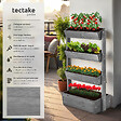 TECTAKE - Jardinière verticale FLORA en bois laqué avec toile de paillage gris - vignette