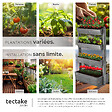 TECTAKE - Jardinière verticale FLORA en bois laqué avec toile de paillage gris - vignette