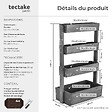 TECTAKE - Jardinière verticale FLORA en bois laqué avec toile de paillage gris - vignette