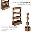 TECTAKE - Jardinière verticale FLORA en bois laqué avec toile de paillage marron - vignette