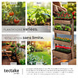 TECTAKE - Jardinière verticale FLORA en bois laqué avec toile de paillage marron - vignette
