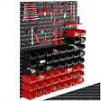 TECTAKE - Magazine de petites pièces avec 28 boîtes empilables et supports d'outils noir - vignette