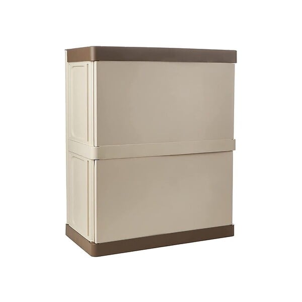 ARTPLAST - Armoire de Rangement Garage Atelier - Armoire basse 2 portes et 1 étagère Polypropylène 70 x 39 x 85.5cm Charge 20 kg - large