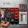 TECTAKE - Magazine de petites pièces avec 28 boîtes empilables et supports d'outils noir - vignette