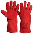 PROWELTEK - Gants Anti Chaleur Taille10 Rouge - Gants en Cuir Croute de Bovin Manchette 15cm Protection thermique pour soudure, métallurgie - vignette