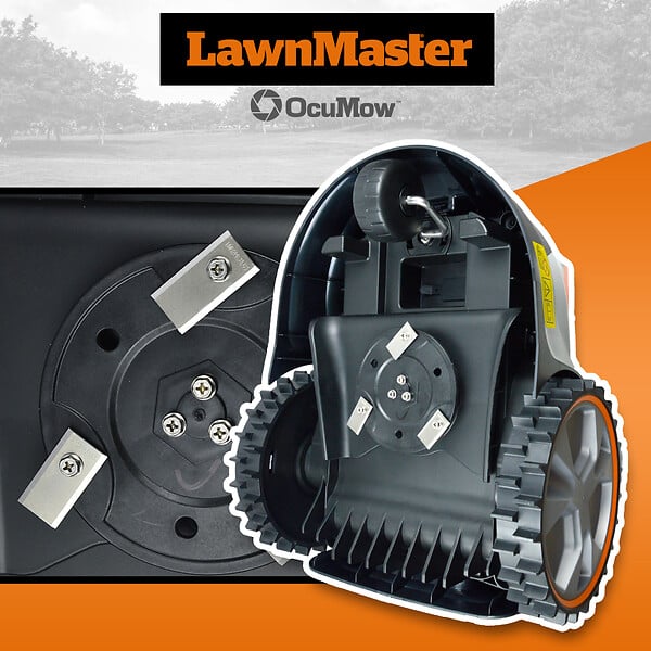 LAWNMASTER - Jeu de 15 lames + vis pour robot tondeuse Lawnmaster - large