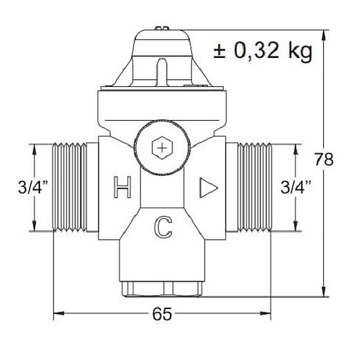 WATTS INDUSTRIES - Réducteur de pression RÉDUFIX en laiton DZR double mâle 3/4'' - WATTS - 2282110 - large