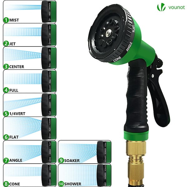 VOUNOT - Tuyau d’Arrosage Extensible 30m Renforce avec Accessoires noir - large