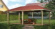WEKA - Pergola bois 651B - Shingle rouge - L.678xH.306xP.380cm - vignette