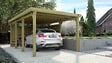 WEKA - Carport en bois massif 617 T2 toit plat - L.322xH.233xP.612cm - vignette