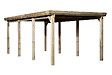 WEKA - Carport en bois massif 617 T2 toit plat - L.322xH.233xP.612cm - vignette