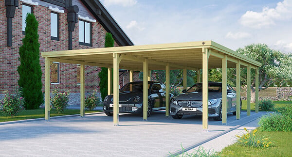 WEKA - Carport double en bois - 618T3 - L.784xH.233xP.576cm - large