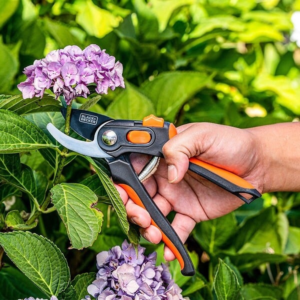 BLACK+DECKER - Sécateur de jardin Lame en Acier Trempé 20.3cm - Ciseaux de Jardin Coupe 13mm Plantes, Haies et Fleurs  Black&Decker - large