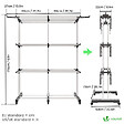 VOUNOT - Sechoir a linge etendoir extensible et pliable grande capacite sechage 190x53x170cm Blanc - vignette