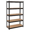 INTEC - Etagère de Rangement Noire 90 x 60 x H180cm - Rayonnage Métal Haute qualité 5 Plateaux Charges lourdes 1500kg INTEC - vignette