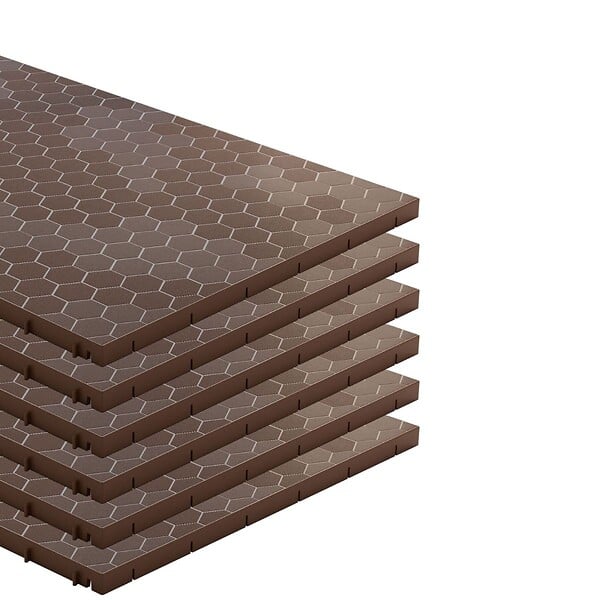 INTEC - Lot de 10 Dalles de sol Clipsables Marron Taupe 116x76x3cm Polypropylène Revêtement de Sol Modulable 7.69m2 INTEC - large