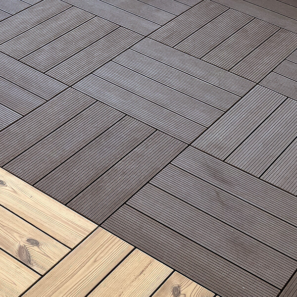 ONEK - Dalle de terrasse WPC Smartdeck 60x60 - Marron - large
