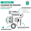 HANSGROHE - Colonne douche thermostatique Ecostat Square Douche de tête Vernis Shape Flexible Metaflex Douchette Crometta chromé - vignette