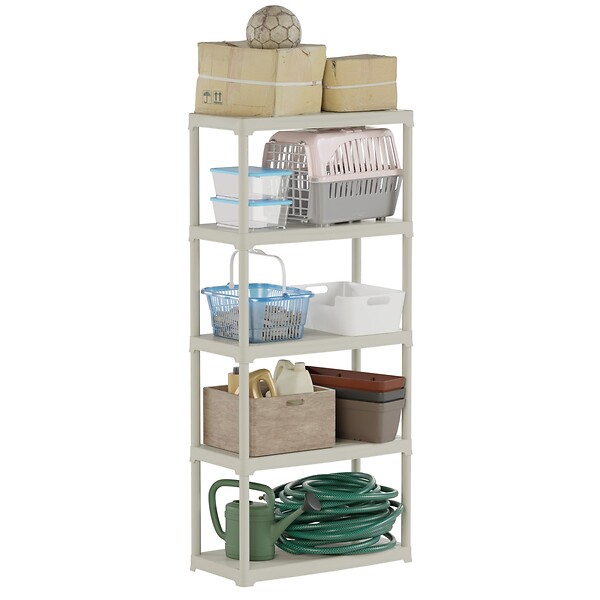 ARTPLAST - Étagère de rangement 5 niveaux 80x40x176 cm Beige Etagère 5 Tablettes Charge 150 kg Anti-humidité Lavable Art Plast - large