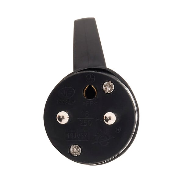 ZENITECH - Fiche mâle anneau -16A 2P+T - Noir - Zenitech - large