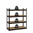 INTEC - Etagère de Rangement Charges lourdes 1600kg Noire 160 x 60 x H180cm - Rayonnage Métal 4 Plateaux Bois INTEC - vignette