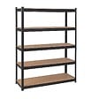INTEC - Etagère de Rangement Noire 120 x 60 x H180cm - Rayonnage en métal Haute qualité 5 Plateaux Charges lourdes 1500kg INTEC - vignette