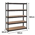 INTEC - Etagère de Rangement Noire 120 x 60 x H180cm - Rayonnage en métal Haute qualité 5 Plateaux Charges lourdes 1500kg INTEC - vignette