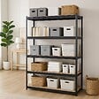 INTEC - Etagère de Rangement Noire 120 x 60 x H180cm - Rayonnage en métal Haute qualité 5 Plateaux Charges lourdes 1500kg INTEC - vignette