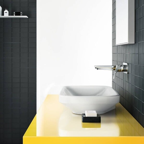 HANSGROHE - Hansgrohe Logis Mitigeur lavabo encastré mural, Bec 195mm, bonde à écoulement libre (71220000) - large