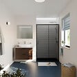 CERAMIA - Ceramia PURA Porte de douche 120x195cm coulissante anticalcaire avec profilés Noir mat (CERAHP120BGG) - vignette