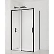 SWISS AQUA TECHNOLOGIES - Swiss Aqua Technologies TEX BB ensemble porte coulissante/paroi 100x80cm anticalcaire avec profilés noir mat (SIKOTEXDBB100S80C) - vignette