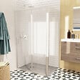 SWISS AQUA TECHNOLOGIES - Swiss Aqua Technologies TEX BB ensemble porte coulissante/paroi 100x90cm anticalcaire avec profilés chrome brillant (TEXDBB100S90-SET) - vignette