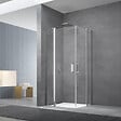 SWISS AQUA TECHNOLOGIES - Swiss Aqua Technologies Fusion Portes de douche acces en angle pivotantes 90x80cm anticalcaire avec profilés chrome brillant (SATFUD9080-SET) - vignette