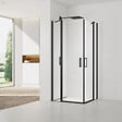 SWISS AQUA TECHNOLOGIES - Swiss Aqua Technologies Fusion Portes de douche acces en angle pivotantes 90x90cm anticalcaire avec profilés noir mat (SATFUDP9090C-SET) - vignette