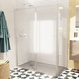 SWISS AQUA TECHNOLOGIES - Swiss Aqua Technologies TEX BB ensemble porte coulissante/paroi 140x100cm anticalcaire avec profilés chrome brillant (TEXDBB140S100-SET) - vignette