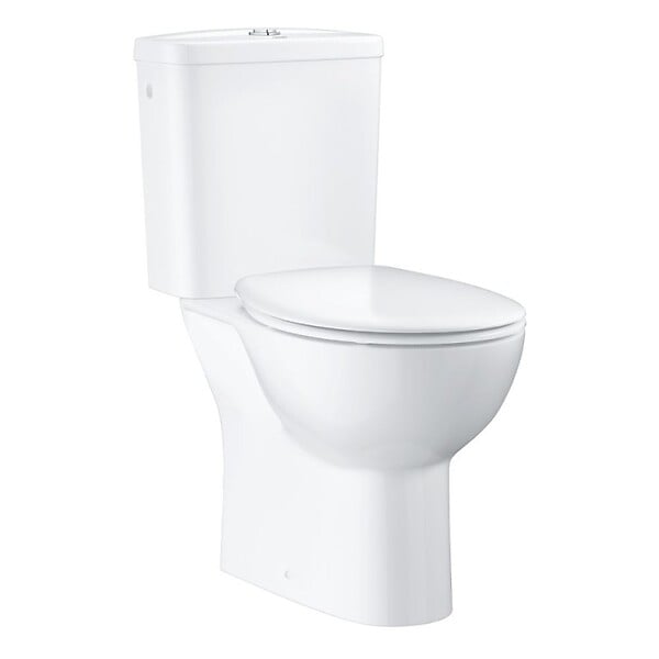 GROHE - WC au sol Bau Ceramic avec abattant déclipsable + Briochin - large