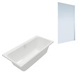VILLEROY ET BOCH - Baignoire droite Architectura 170 x 70 cm Blanc + Pare bain droite AURYS Mist 1 chromé - vignette