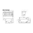 VILLEROY ET BOCH - Baignoire droite avec pieds 170 x 75 cm O.Novo Blanc + Pare Bain gauche AURYS Mist 1 chromé - vignette