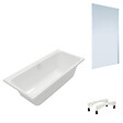 VILLEROY ET BOCH - Baignoire droite Architectura avec pieds 170 x 75 cm Blanc + Pare bain droite AURYS Mist 1 chromé - vignette