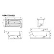 VILLEROY ET BOCH - Baignoire droite avec pieds 170 x 70 cm O.Novo + Pare bain droite AURYS Mist 1 chromé - vignette