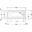 DURAVIT - Baignoire droite D-Code 160 x70 cm + Pare bain droit AURYS Mist 1 chromé - vignette