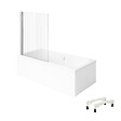 VILLEROY ET BOCH - Baignoire droite Architectura avec pieds 170 x 70 cm Blanc + Pare bain gauche AURYS Raywall chromé - vignette