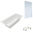 VILLEROY ET BOCH - Baignoire droite Architectura avec pieds 180 x 80 cm Blanc + Pare bain droite AURYS Mist 1 chromé - vignette