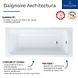 VILLEROY ET BOCH - Baignoire droite Architectura avec pieds acrylique 160 x 70 cm  + Pare bain gauche AURYS Mist 1 chromé - vignette